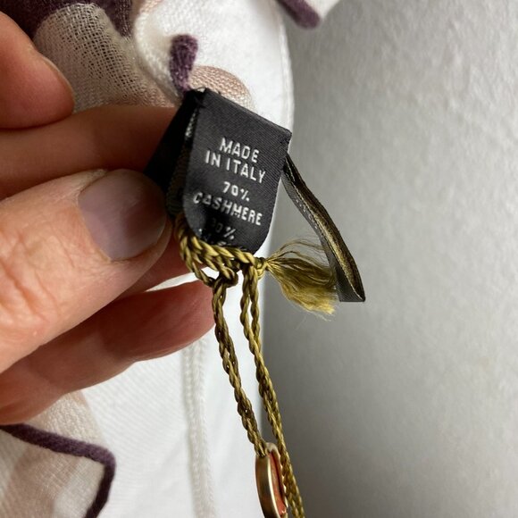 NWT Authentic Loro Piana Cashmere Silk Square Scarf Polka Dot - Picture 9 of 16